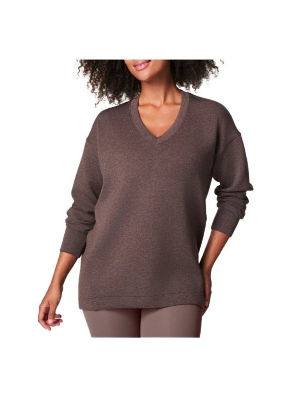 Spanx Air Essentials Brushed V Neck Tunic Heather Smoke Size XS New with Tag